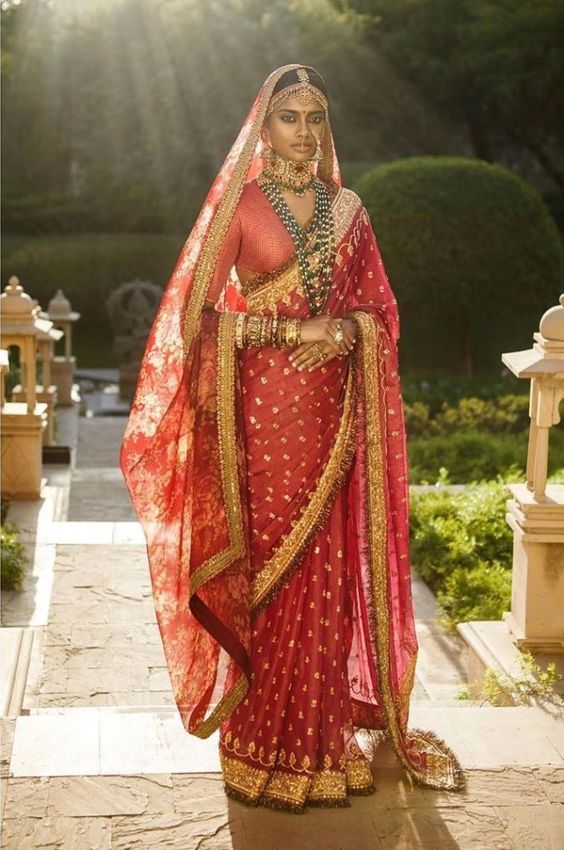 Bridal Saree with detailed embroideries